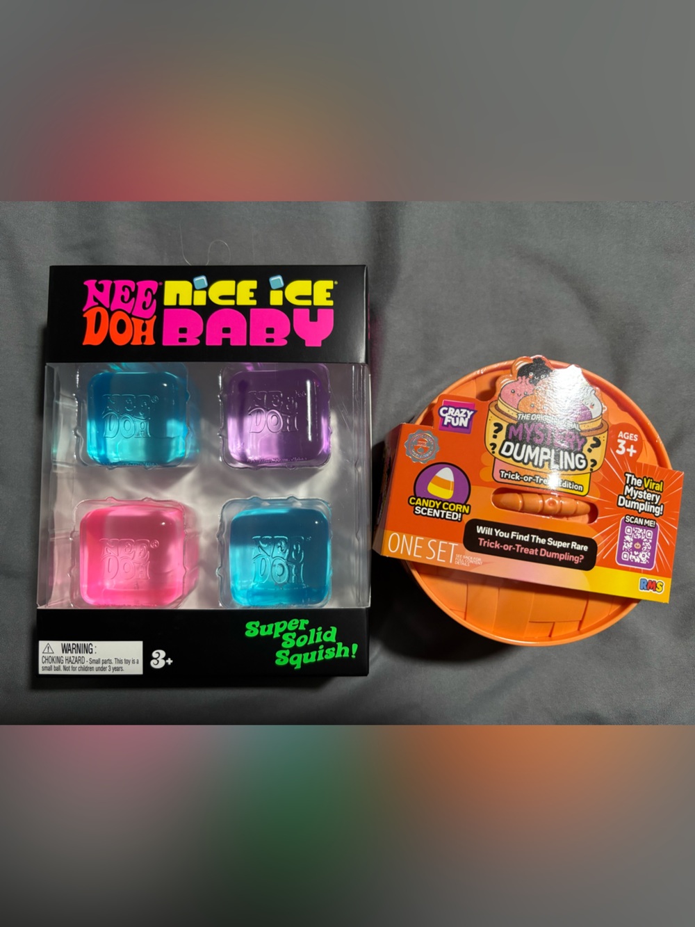 NeeDoh nice Ice Baby 4 pack & Trick or treat Mystery Dumpling